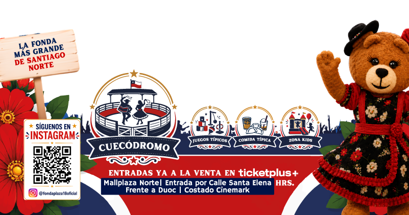 Entradas ya a la venta en Ticketplus+ · Mallplaza Norte, entrada por Calle Santa Elena, frente a Duoc, costado Cinemark