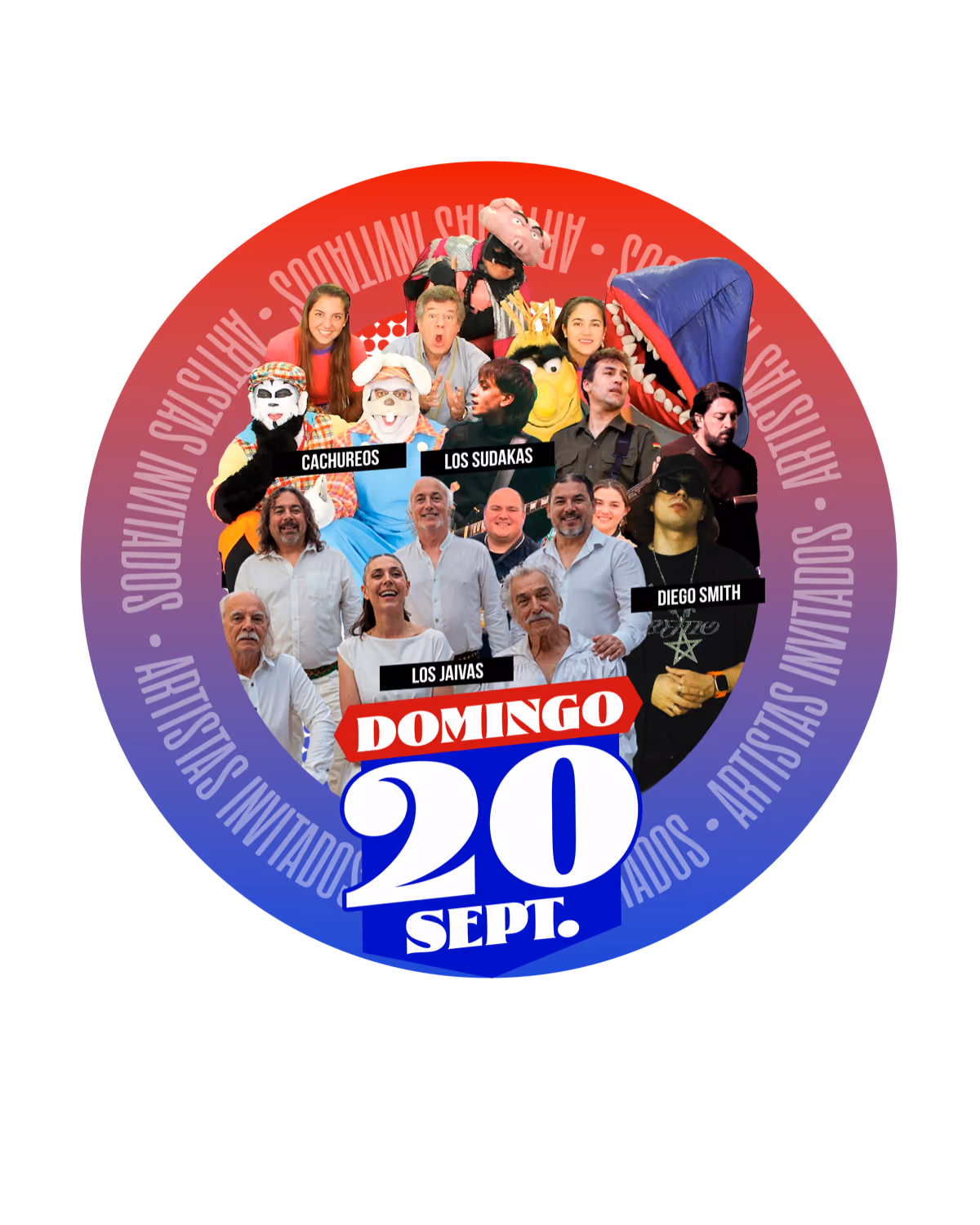 Domingo 20 · Los Jaivas · Cachureos · Los Sudakas