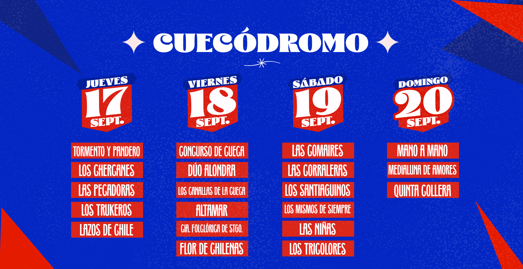 Cuecodromo — 17, 18, 19 y 20 de Septiembre