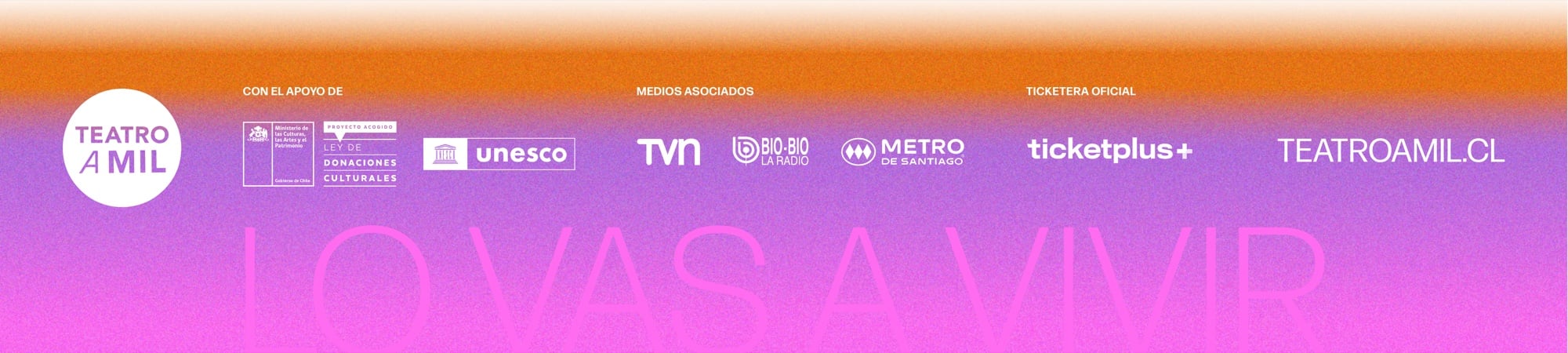 Con el apoyo de · Medios asociados · Ticketera oficial Ticketplus · teatroamil.cl