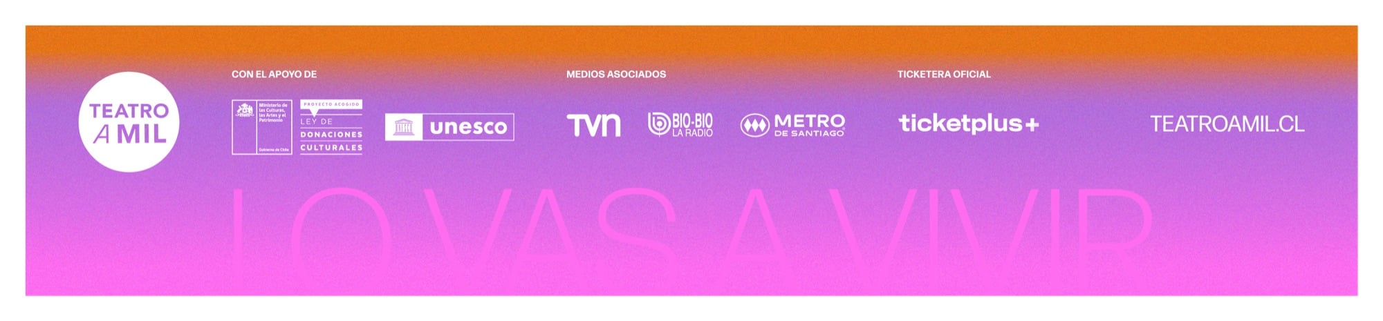 Con el apoyo de · Medios asociados · Ticketera oficial Ticketplus · teatroamil.cl